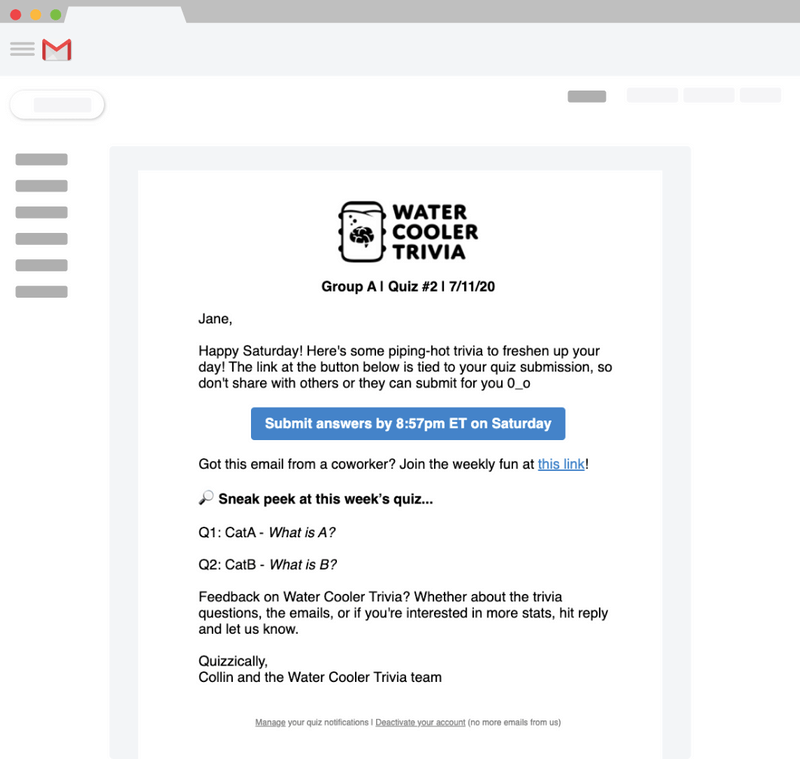 Water Cooler Trivia How it works
